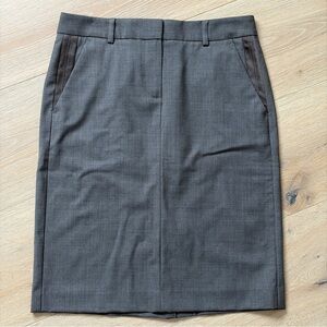 Theory Gray Wool Pencil Skirt Women’s Size 0 Classic Work Career Office*E7